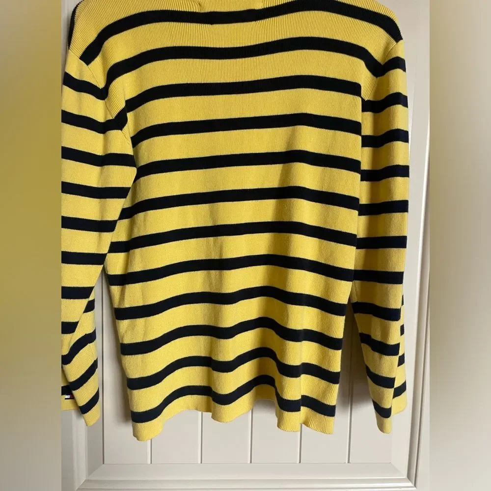 Tommy Hilfiger Jeans yellow navy striped sweater vintage 2001 women’s large